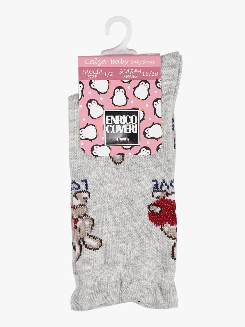 Calze lunghe da bambina in caldo cotone - grigio