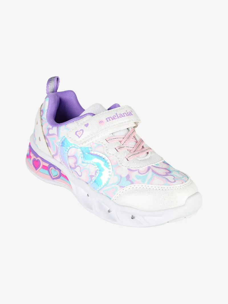 Sneakers da ragazza con luci e cinturino a strappo - lilla