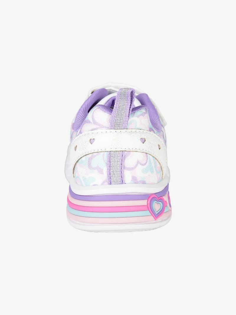 Sneakers da ragazza con luci e cinturino a strappo - lilla