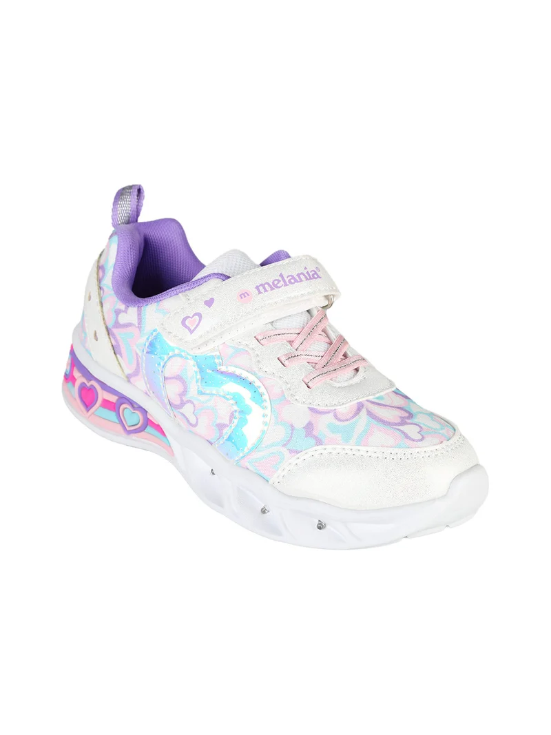 Sneakers da ragazza con luci e cinturino a strappo - lilla