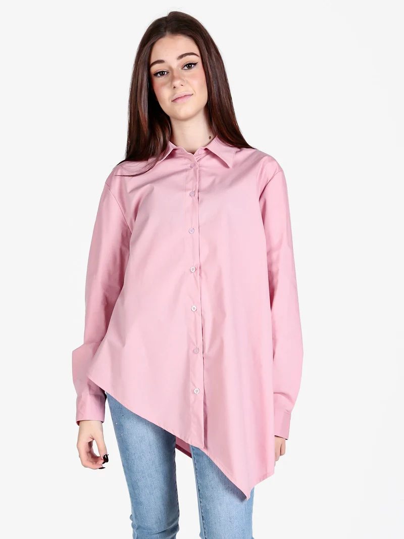 Maxi camicia da donna oversize - rosa