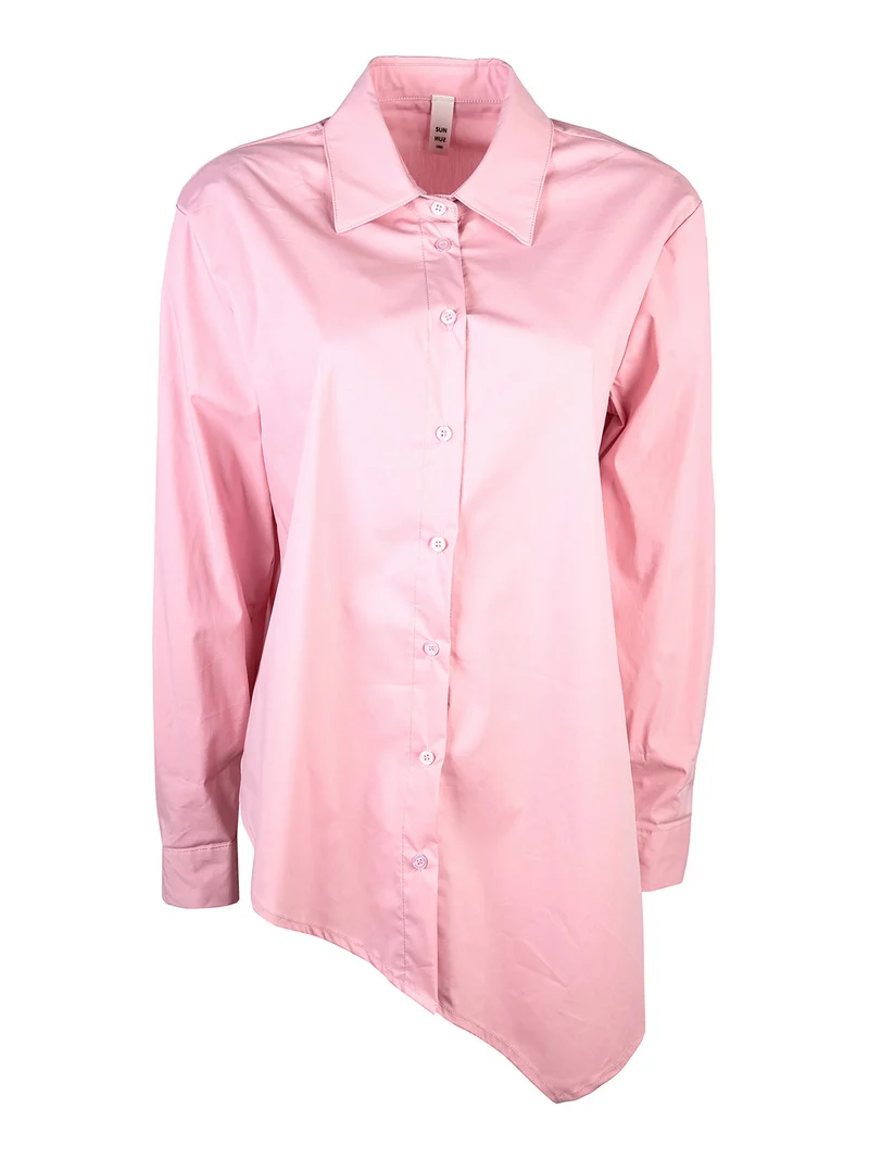 Maxi camicia da donna oversize - rosa