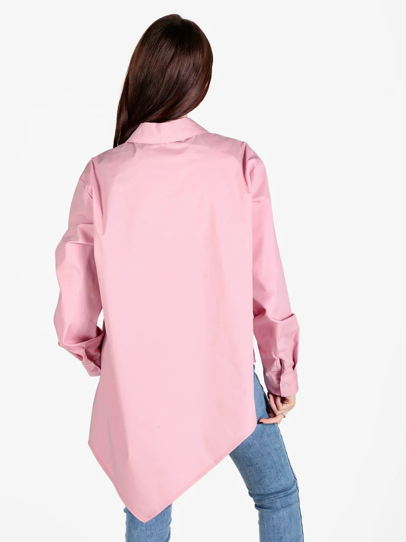 Maxi camicia da donna oversize - rosa