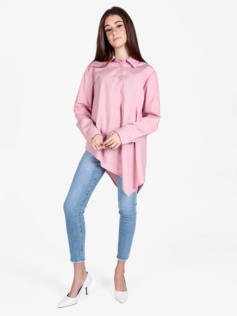 Maxi camicia da donna oversize - rosa