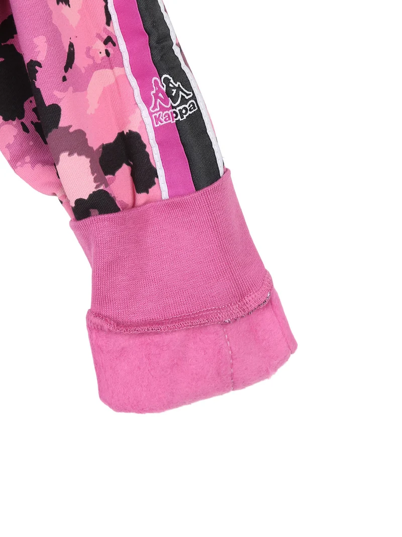 Completo tuta da ragazza 2 pezzi full zip con cappuccio e interno felpato - fucsia