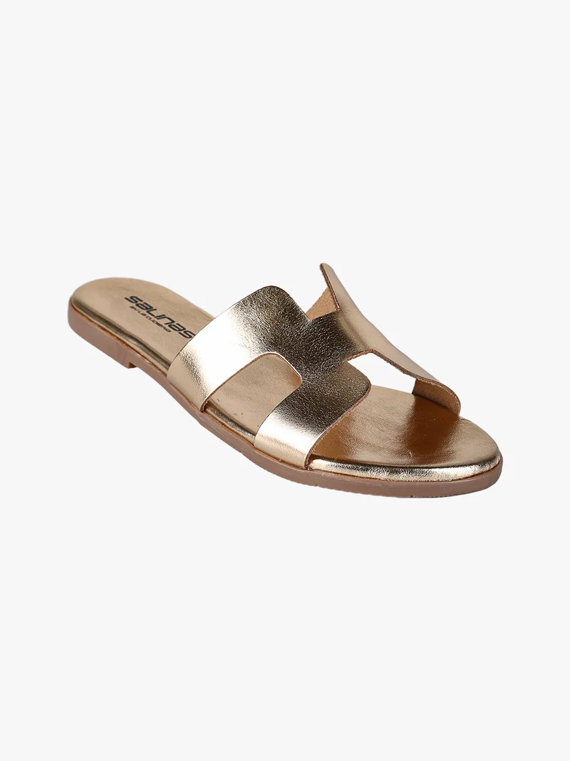 Ciabatte in pelle da donna - oro