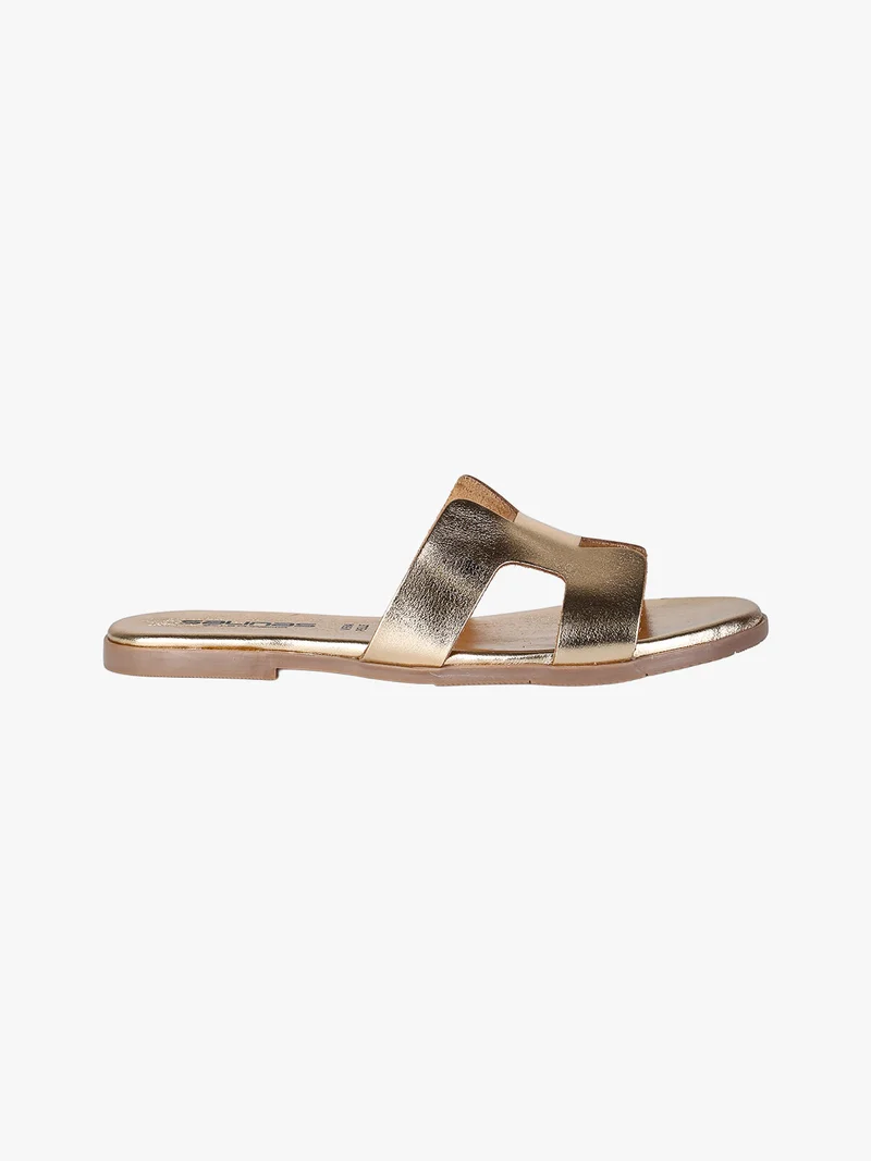 Ciabatte in pelle da donna - oro