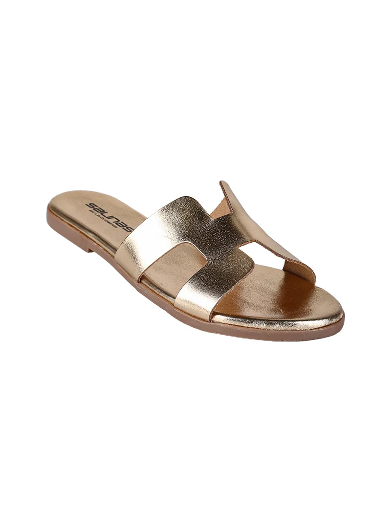 Ciabatte in pelle da donna - oro