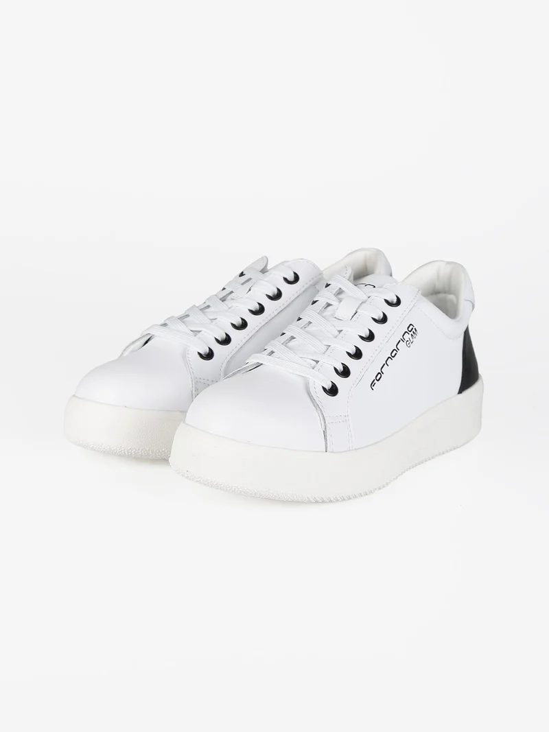 Sneakers donna in pelle - bianco