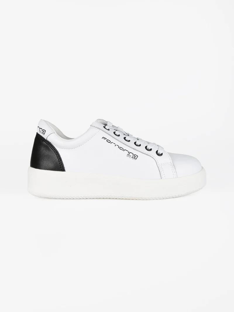 Sneakers donna in pelle - bianco