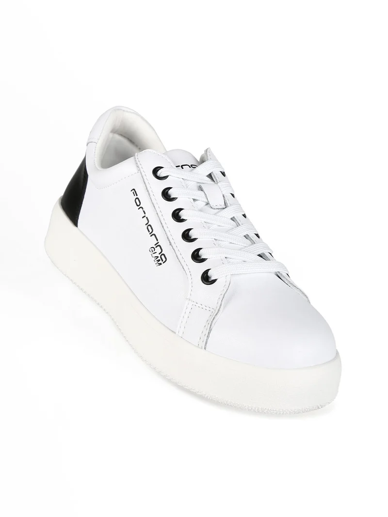 Sneakers donna in pelle - bianco