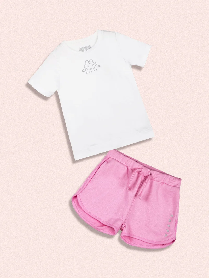 Completo sportivo da bambina in cotone - bianco