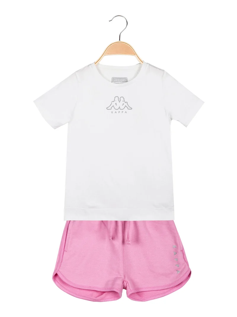 Completo sportivo da bambina in cotone - bianco
