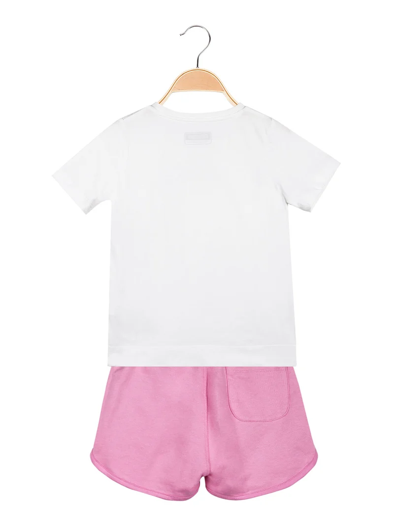 Completo sportivo da bambina in cotone - bianco