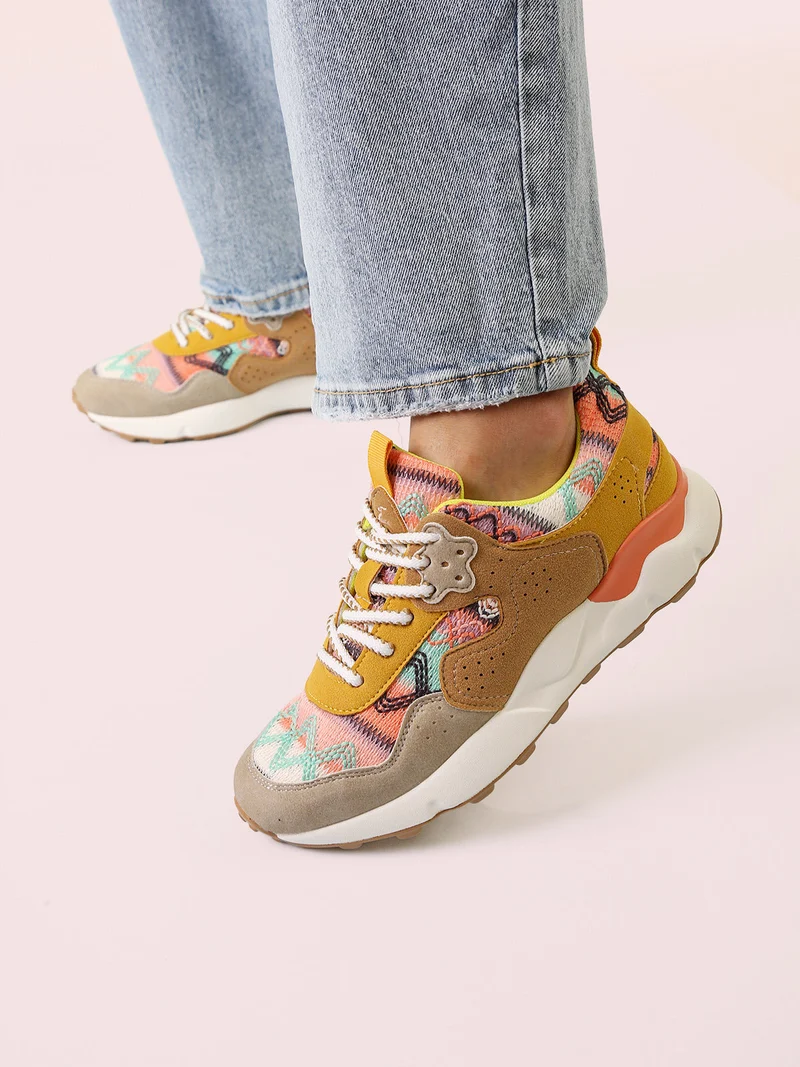 Sneakers stringate da donna - multicolore