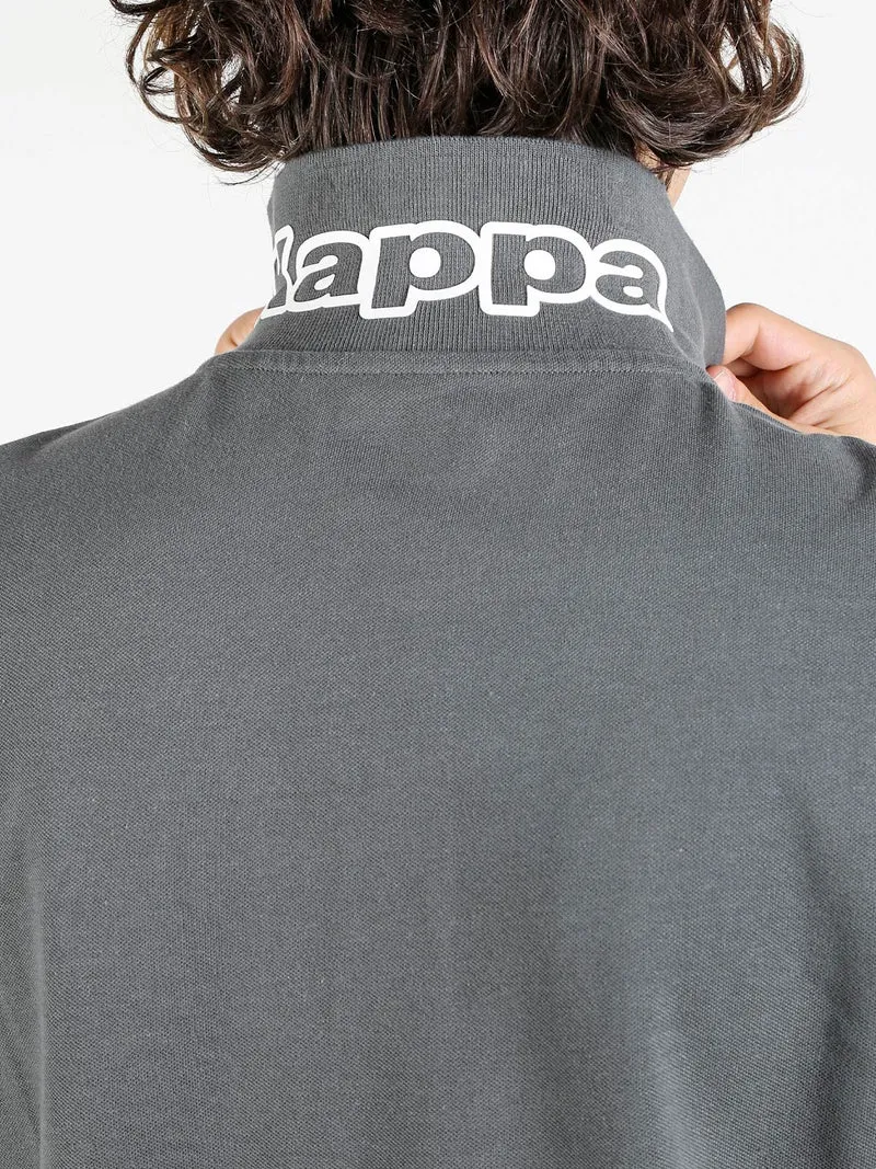 Polo da uomo in cotone a manica corta con logo - grigio scuro