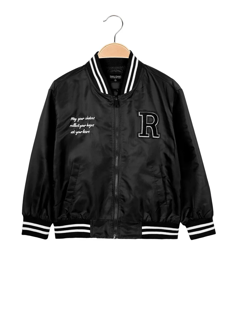 Giacca leggera da bambino modello bomber - nero