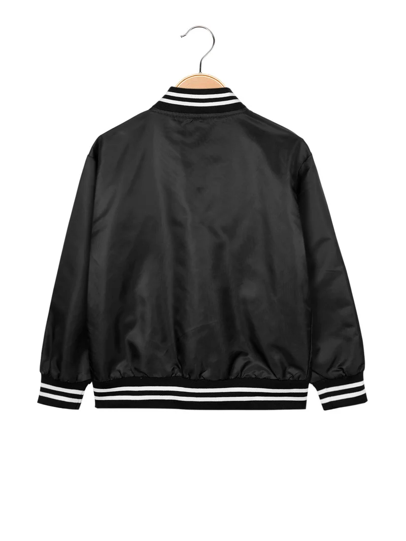 Giacca leggera da bambino modello bomber - nero