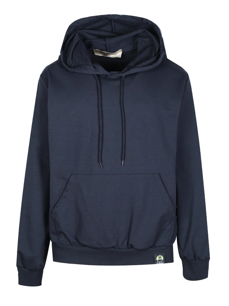Felpa sportiva da uomo con cappuccio - blu scuro