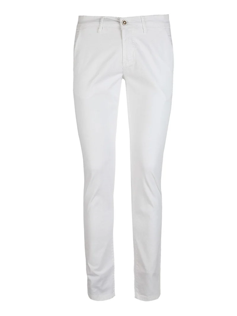 Pantaloni in cotone slim fit - bianco