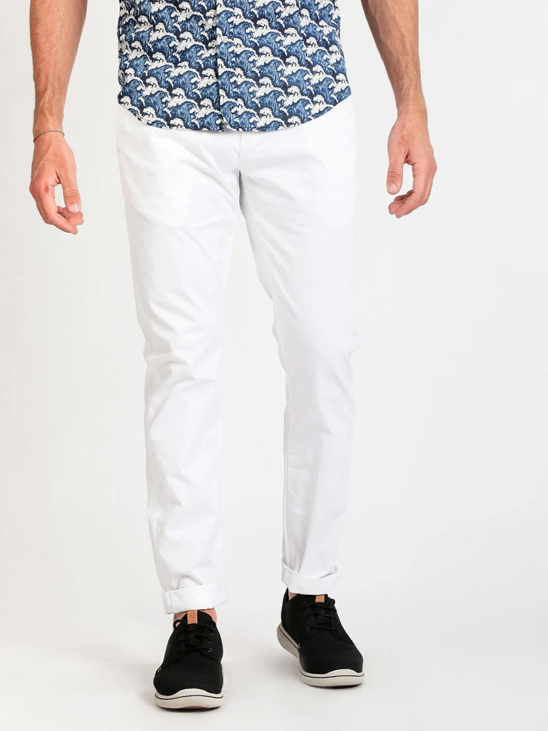 Pantaloni in cotone slim fit - bianco