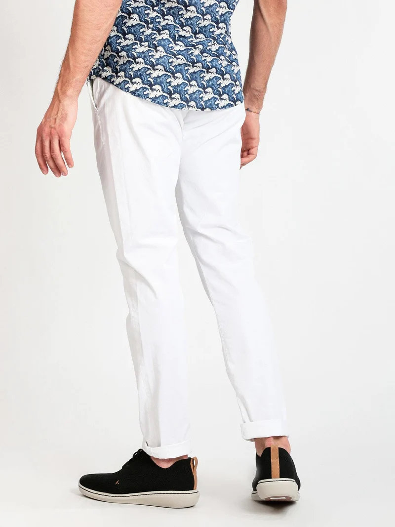 Pantaloni in cotone slim fit - bianco
