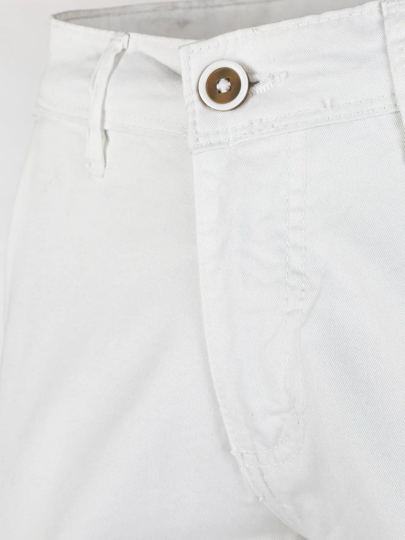 Pantaloni in cotone slim fit - bianco