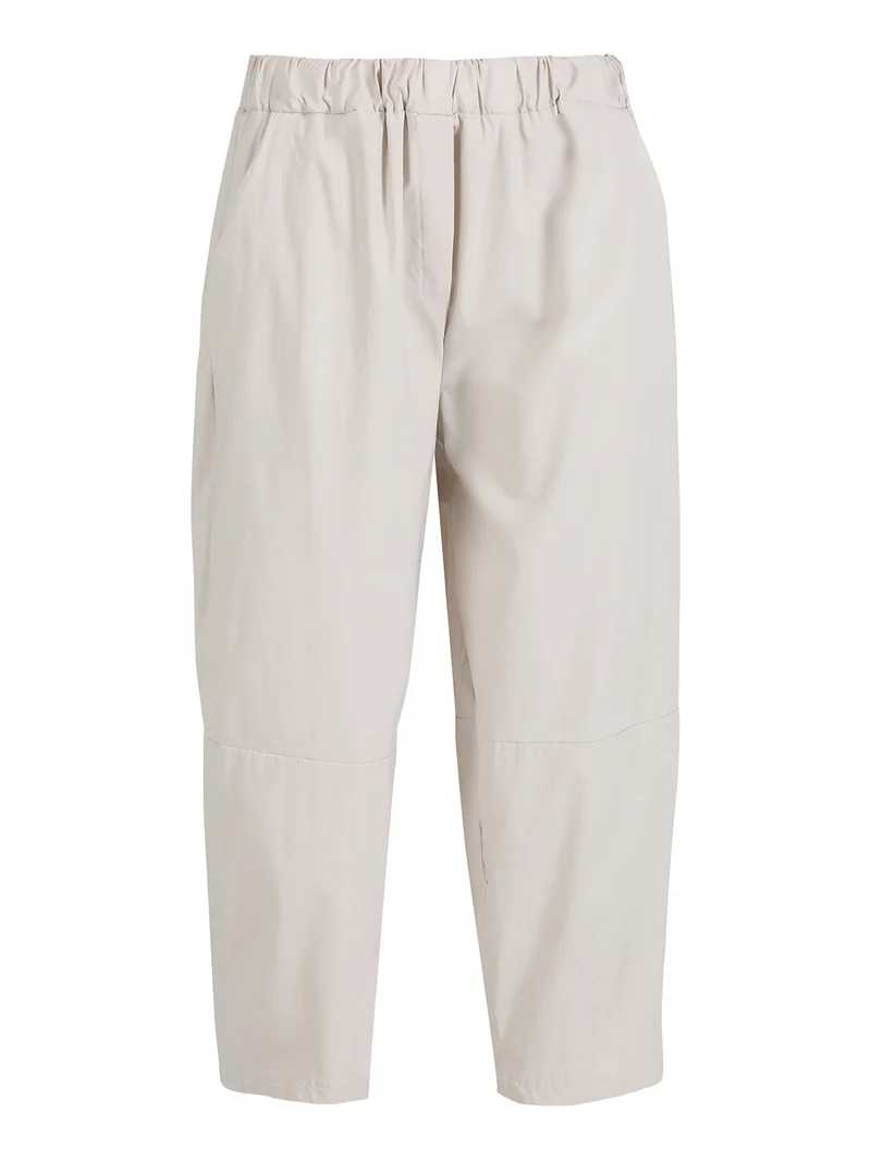 Pantaloni donna a gamba larga - beige