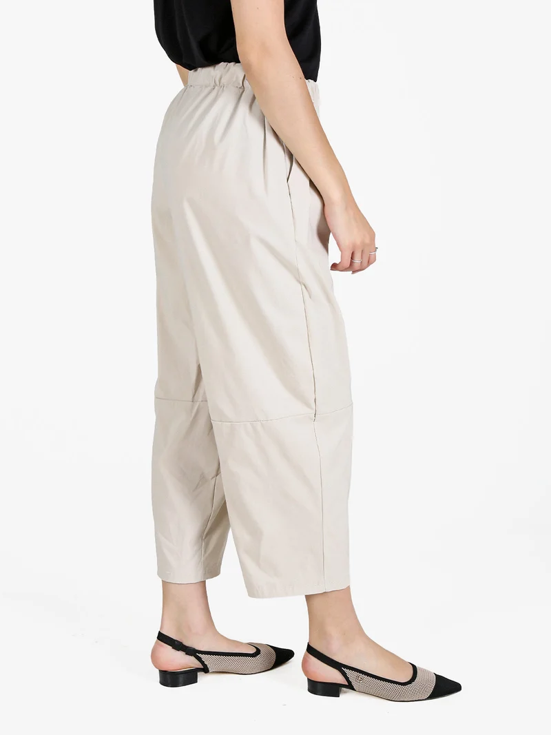 Pantaloni donna a gamba larga - beige