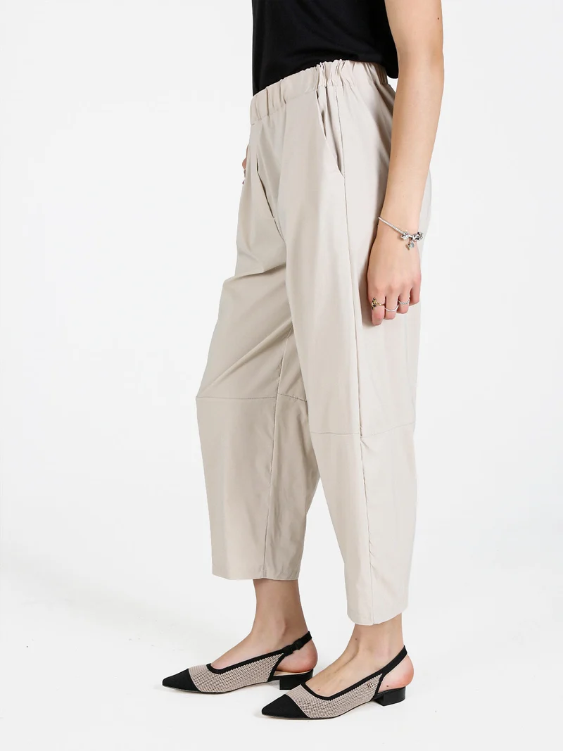Pantaloni donna a gamba larga - beige