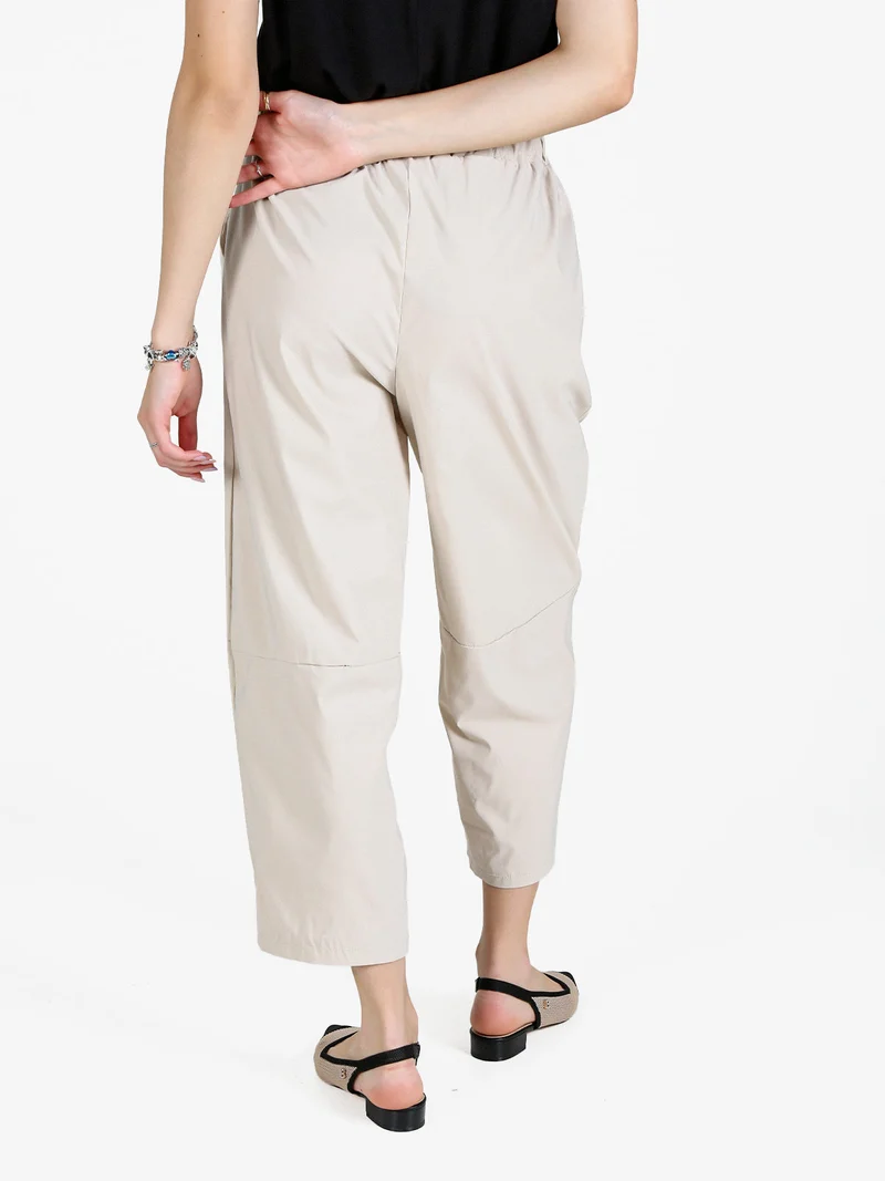 Pantaloni donna a gamba larga - beige
