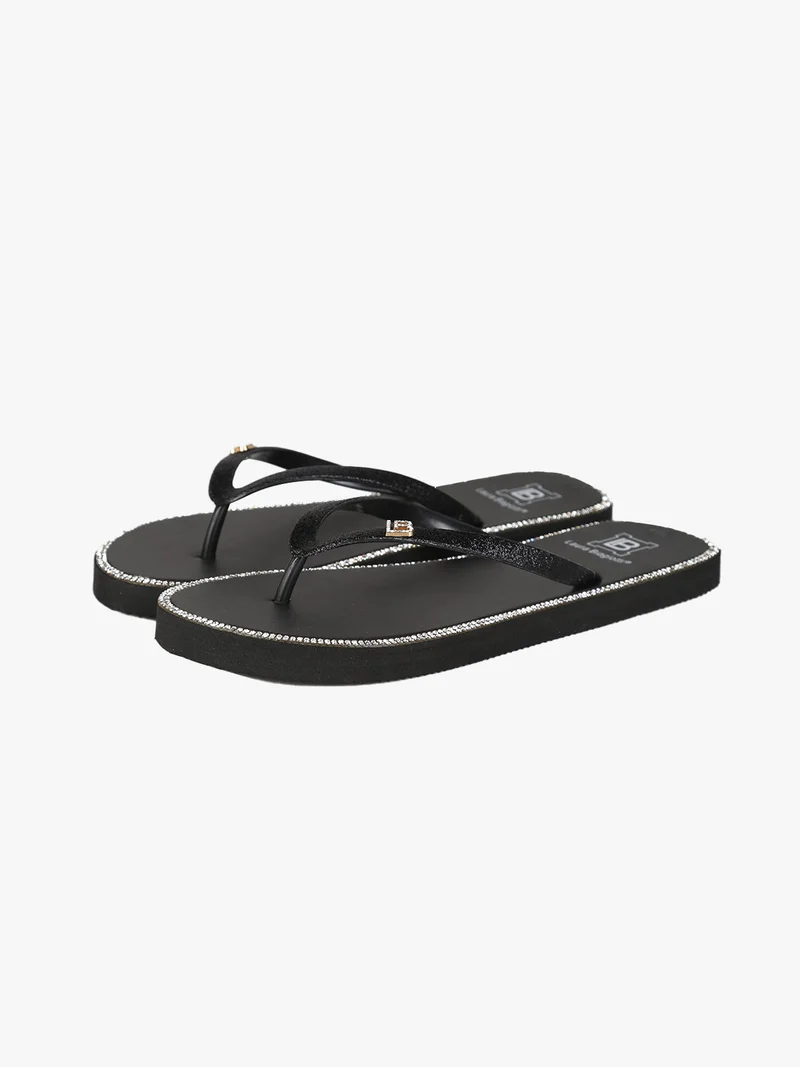Infradito donna da mare con strass - nero