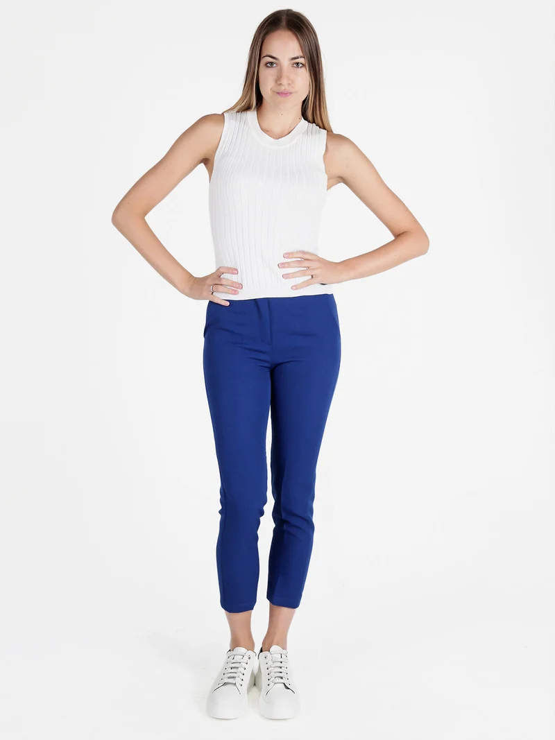 Pantaloni donna modello capri - blu