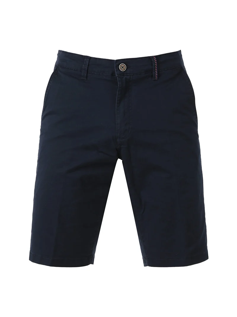 Bermuda da uomo in cotone stretch - blu scuro
