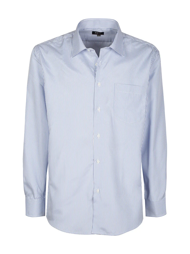 Camicia uomo modello regular fit a righe - azzurro