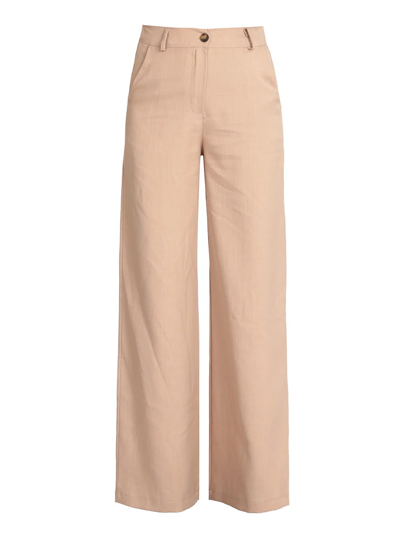 Pantaloni donna a gamba larga - khaki
