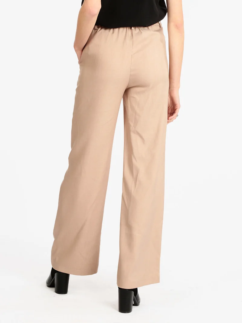 Pantaloni donna a gamba larga - khaki