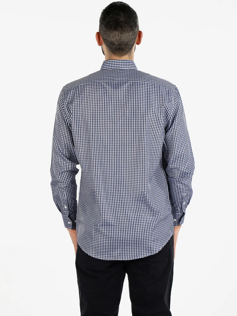 Camicia uomo a quadretti regular fit - nero