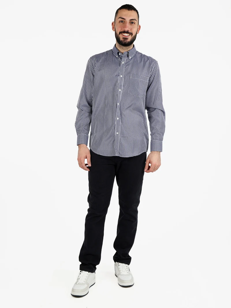 Camicia uomo a quadretti regular fit - nero