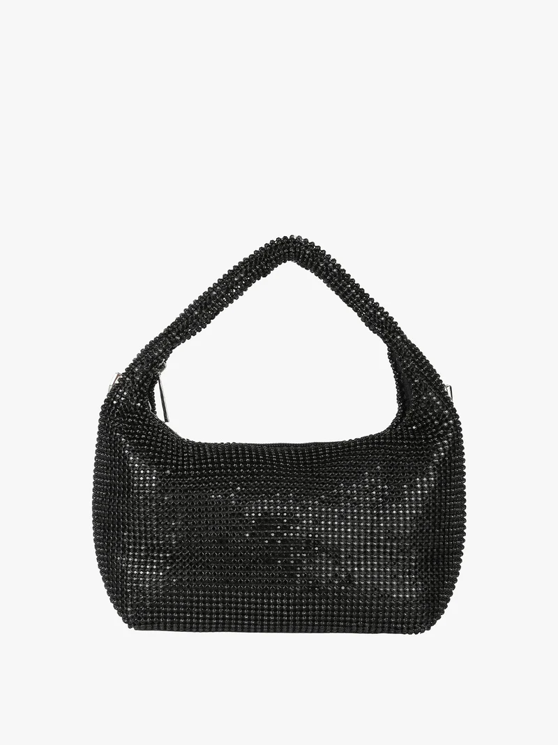 Borsa a mano con strass - nero