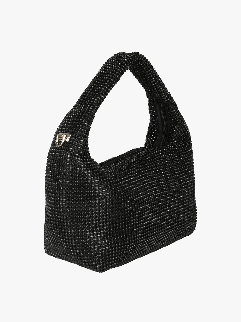 Borsa a mano con strass - nero