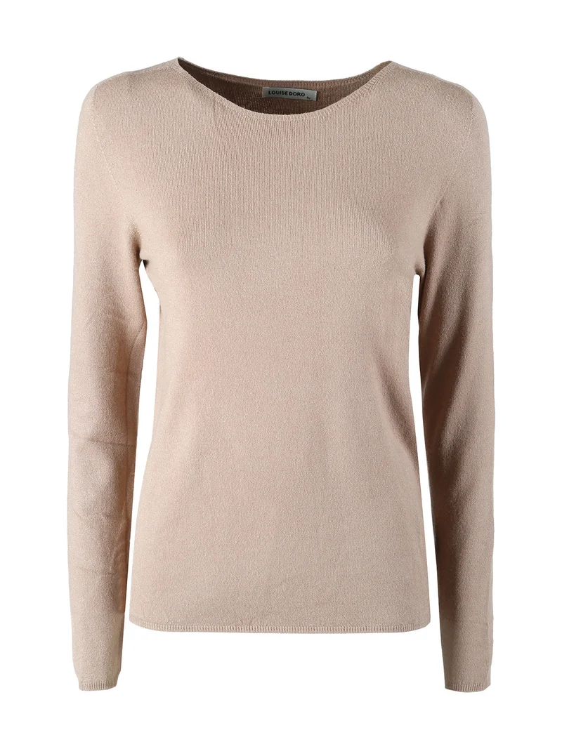 Pullover donna in maglia misto lana - taupe