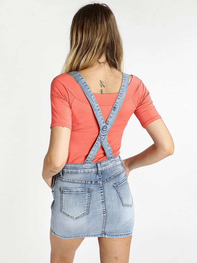 Salopette in jeans con gonna - jeans