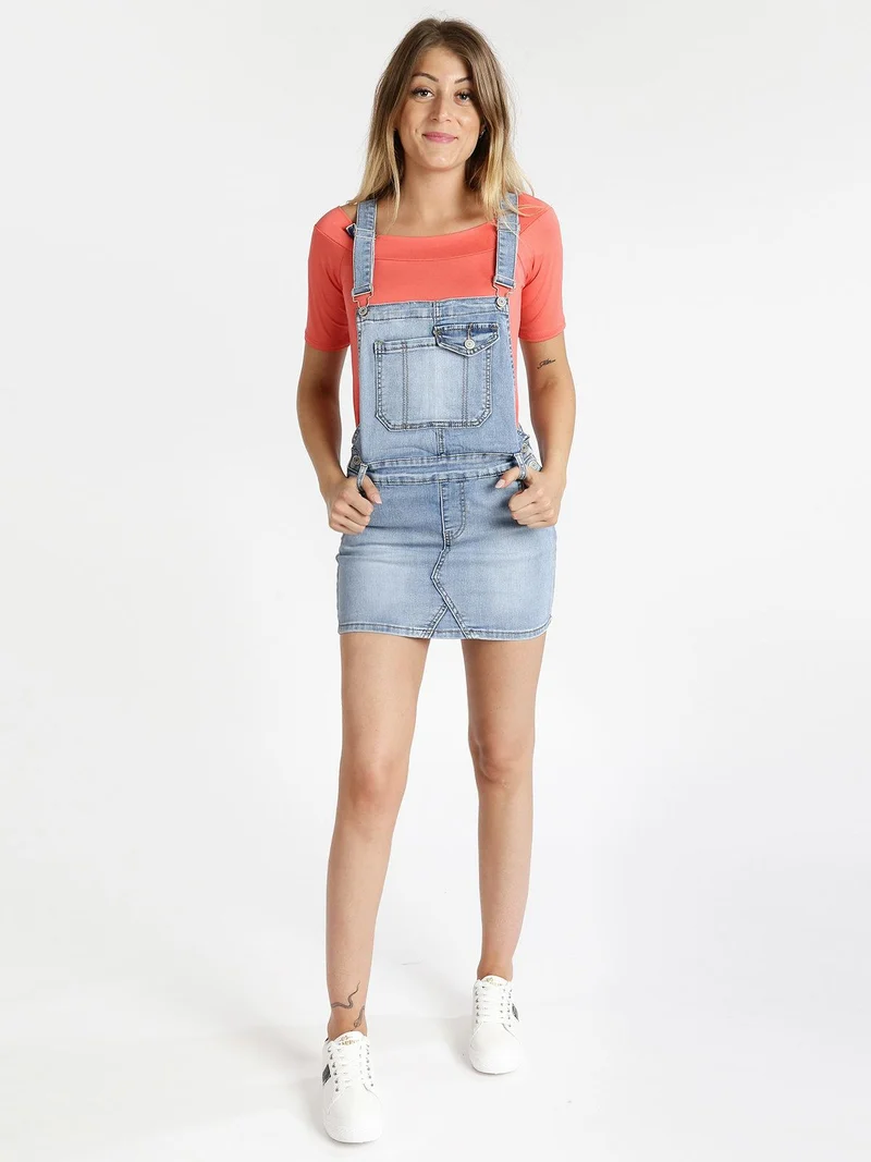 Salopette in jeans con gonna - jeans