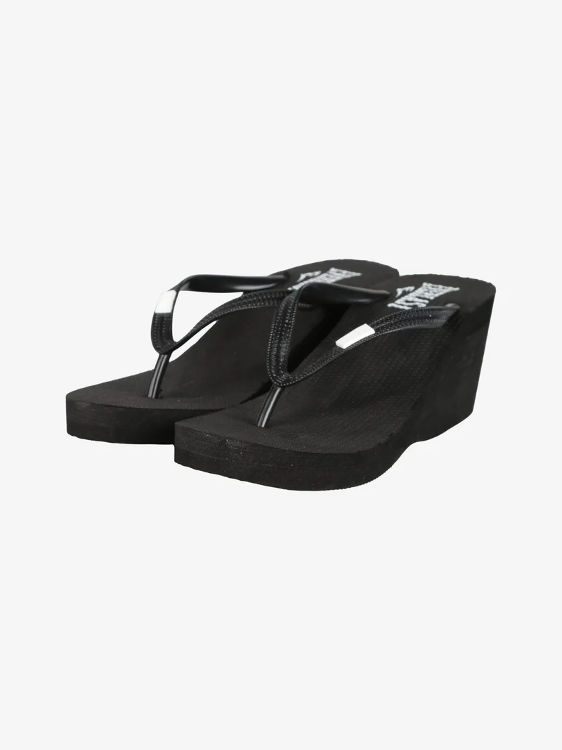 Infradito in gomma con zeppa donna - nero