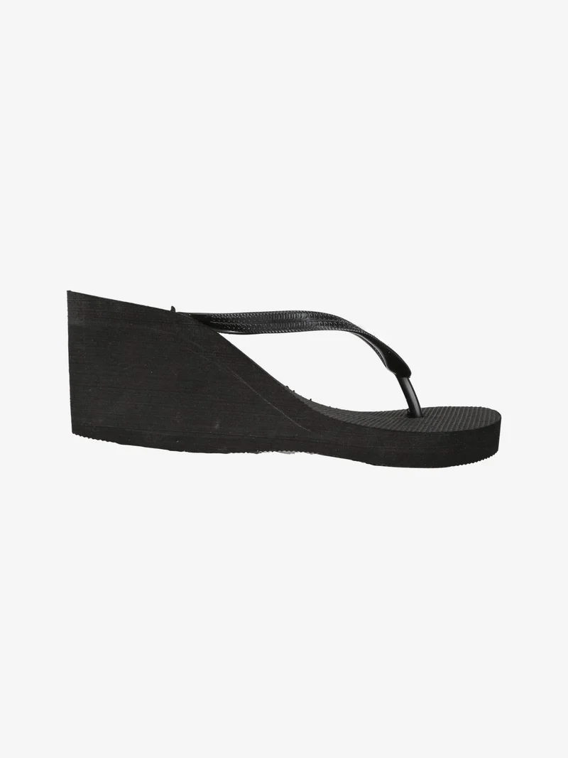 Infradito in gomma con zeppa donna - nero