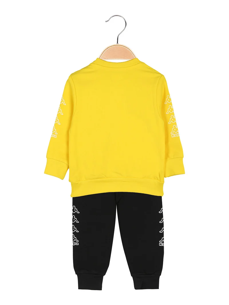 Completo tuta da neonato 2 pezzi con felpa orsacchiotto e pantaloni in cotone - giallo