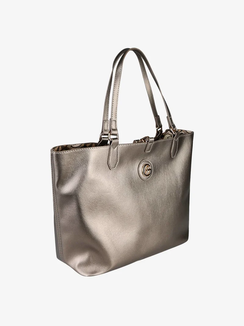 Borsa tote donna reversibile con pochette - bronzo