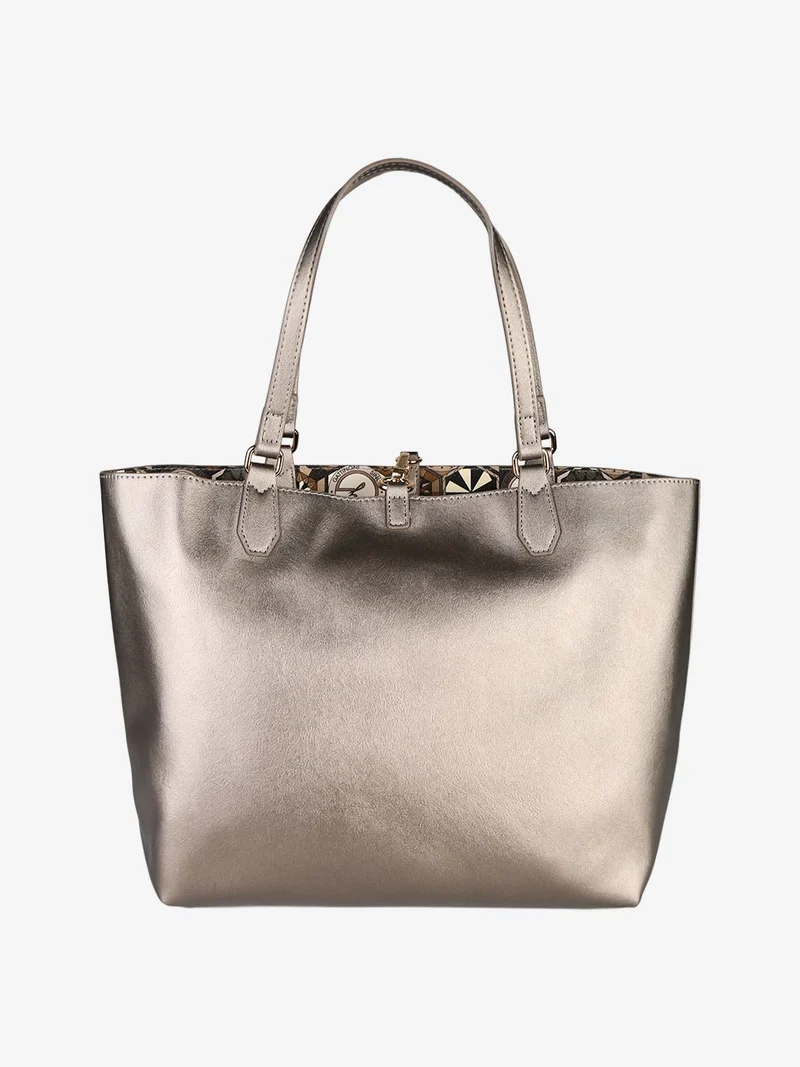 Borsa tote donna reversibile con pochette - bronzo