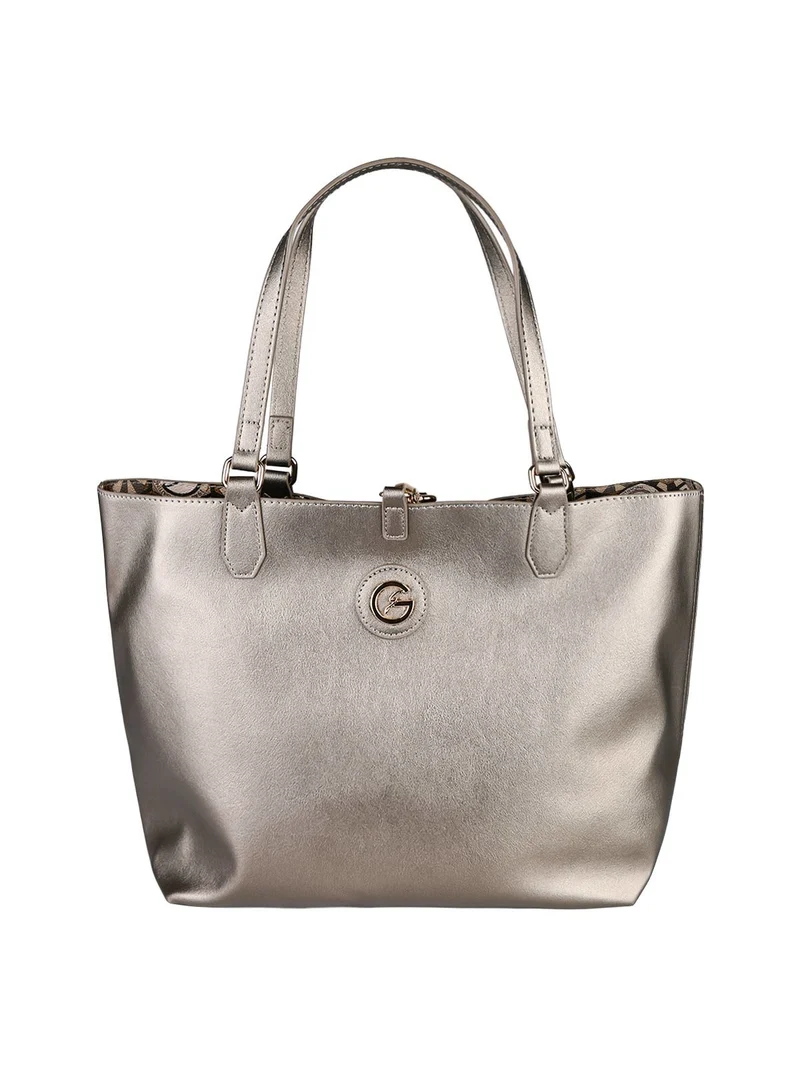 Borsa tote donna reversibile con pochette - bronzo